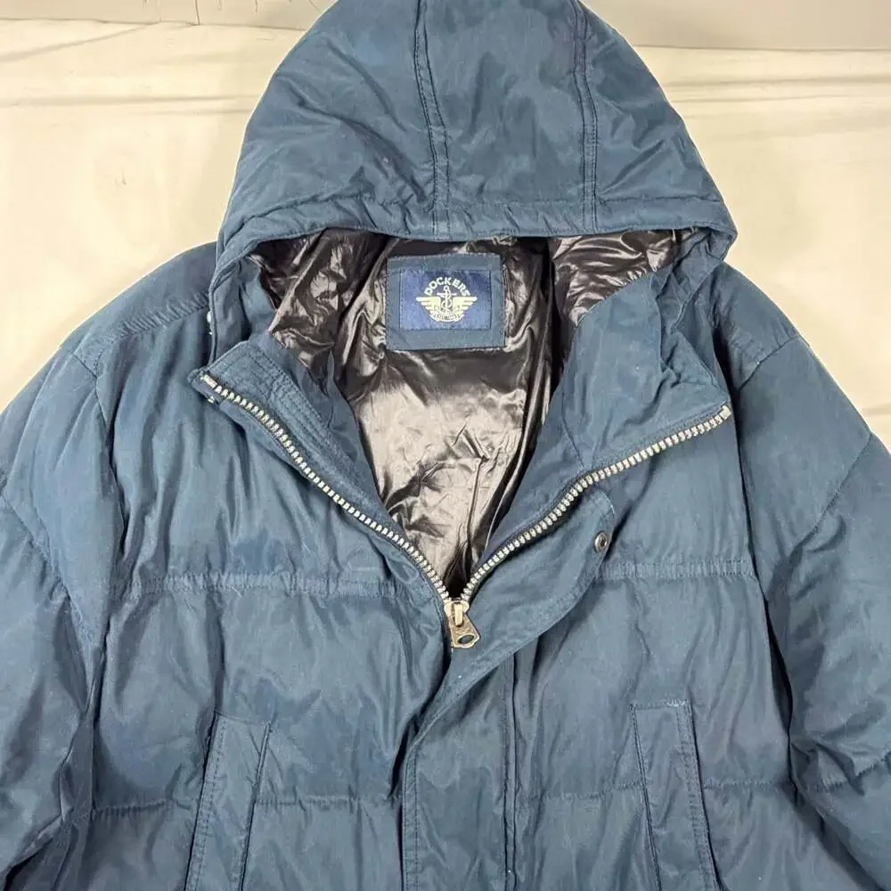 Dockers Men's Microtwill Long Hooded Parka Quilted Jacket